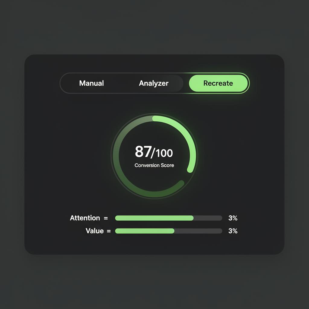 Conversion score with granular breakdown